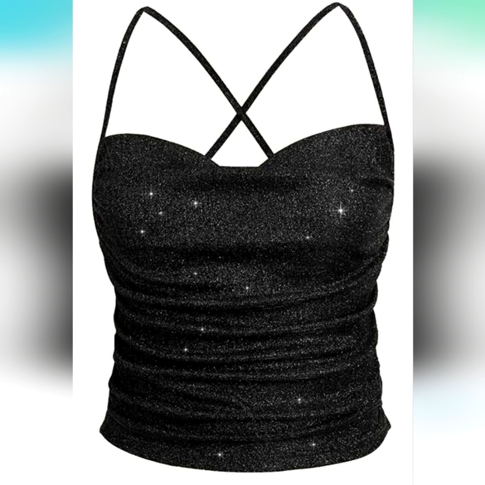 Cropped shimmer tank